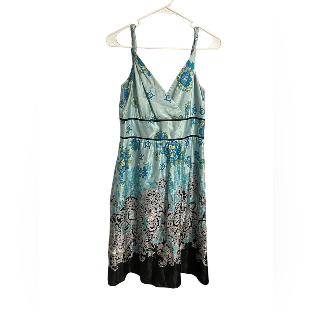 Adrianna Papell‎ Silk Paisley Twist Straps Dress Size 8